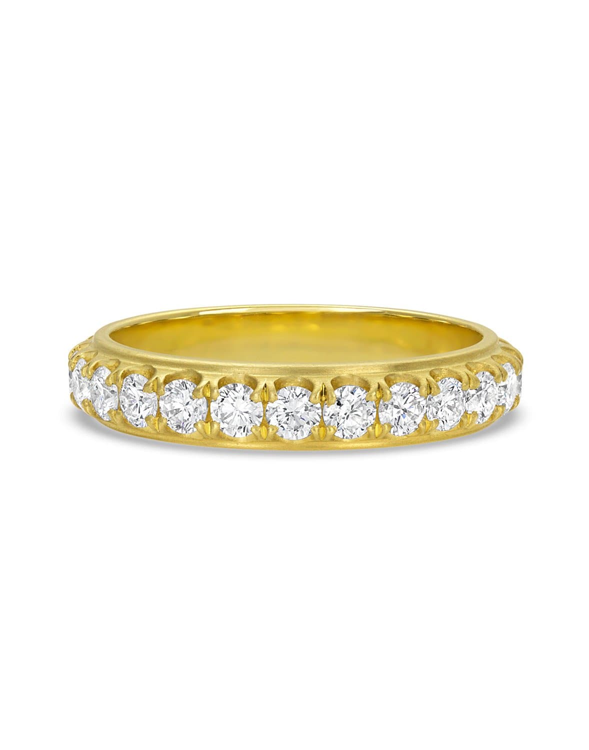 LEIGH MAXWELL-Edged Diamond Eternity Band-YELLOW GOLD