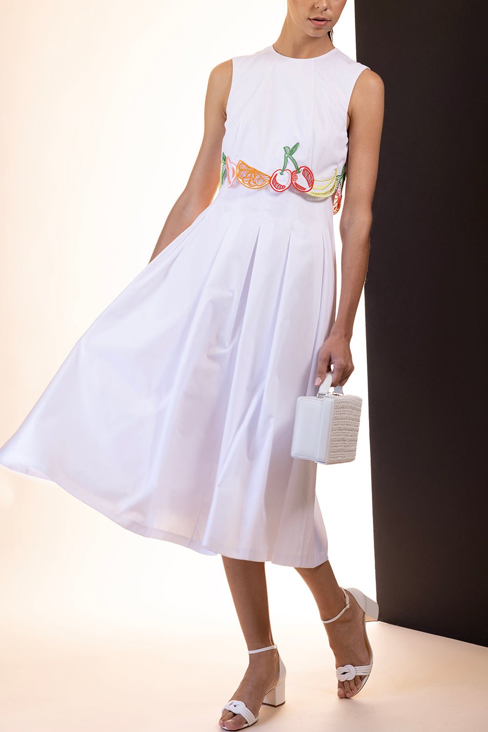 LELA ROSE-Fruit Embroidered Dress-