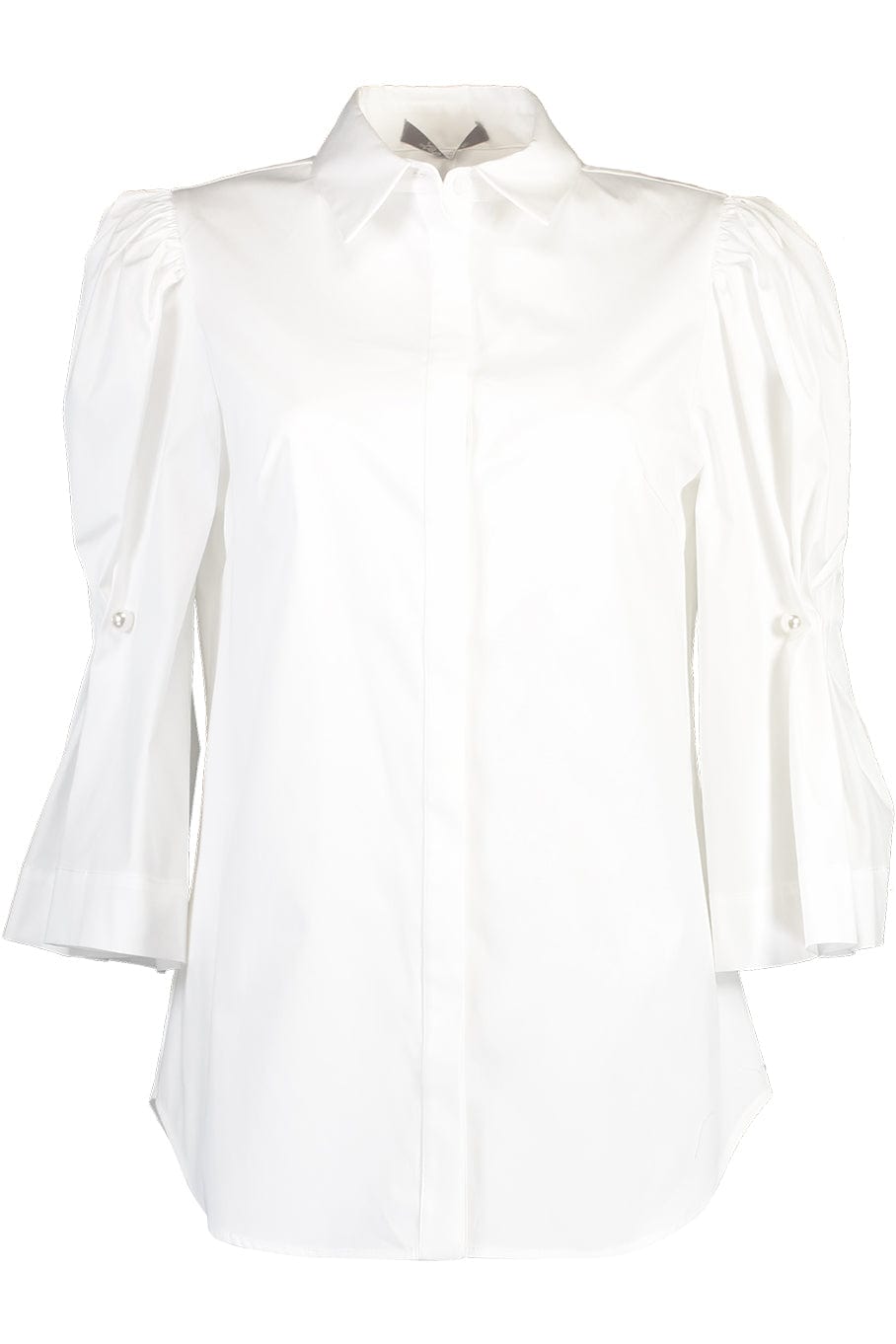 Pearl Detail Top - White CLOTHINGTOPBLOUSE LELA ROSE   