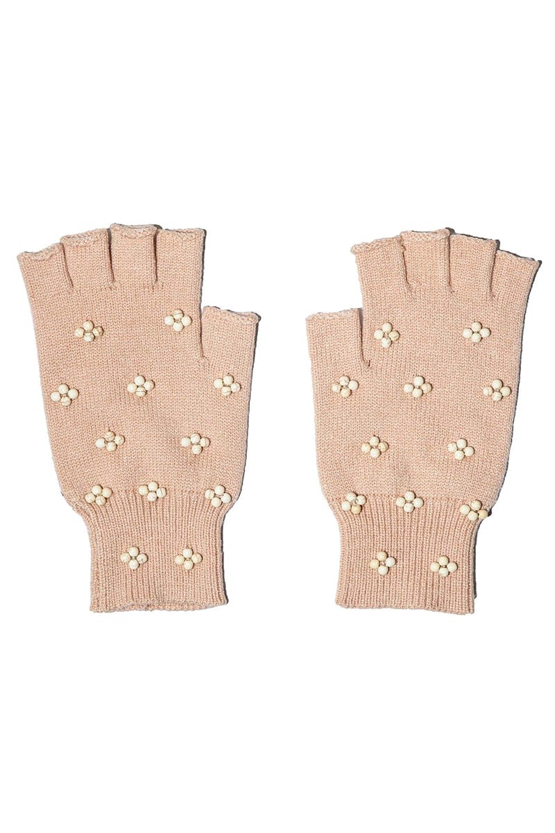 LELE SADOUGHI DESIGNS-Pearl Fingerless Knit Gloves - Nectar-NECTAR