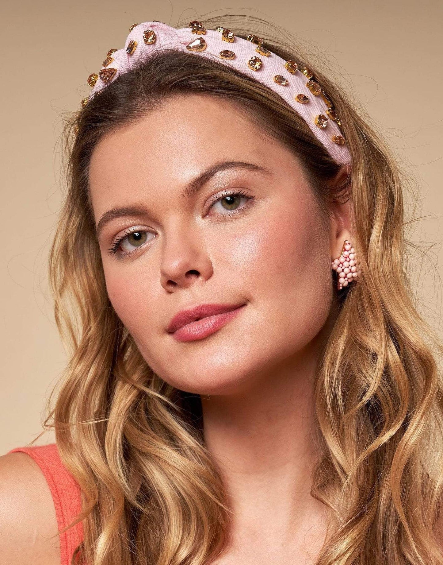 LELE SADOUGHI DESIGNS-Rose Water Candy Jeweled Knotted Headband-ROSE