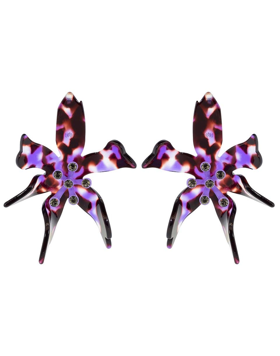 LELE SADOUGHI DESIGNS-Black Orchid Water Lily Earrings-BLACK