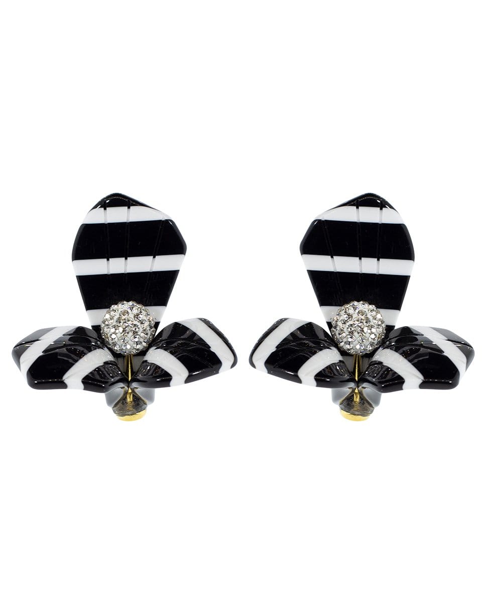 LELE SADOUGHI DESIGNS-Black and White Trillium Stud Earrings-BLK/WHT