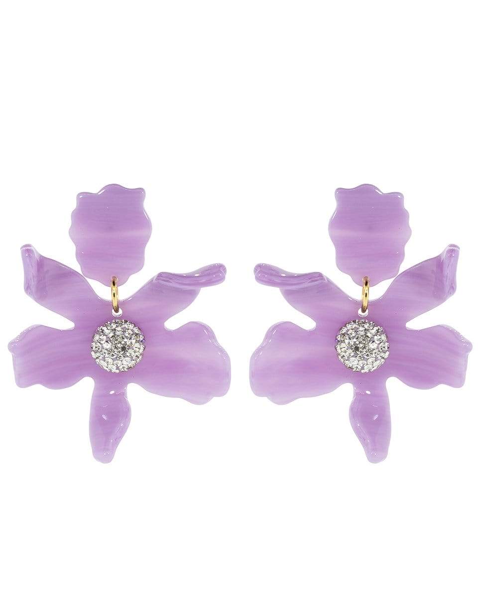LELE SADOUGHI DESIGNS-Small Lilac Crystal Lily Earrings-LILAC