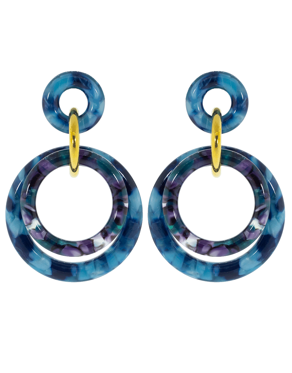 LELE SADOUGHI DESIGNS-Double Ring Hoop Earrings-TEAL
