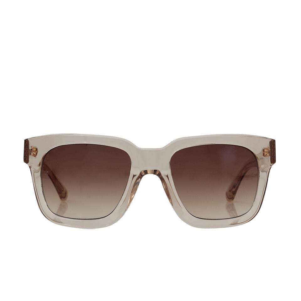 LINDA FARROW-Chunky D-Frame Sunglasses-ASH/BRWN