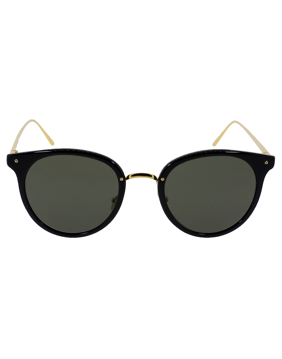 LINDA FARROW-Oval Sunglasses-BLK/GREY