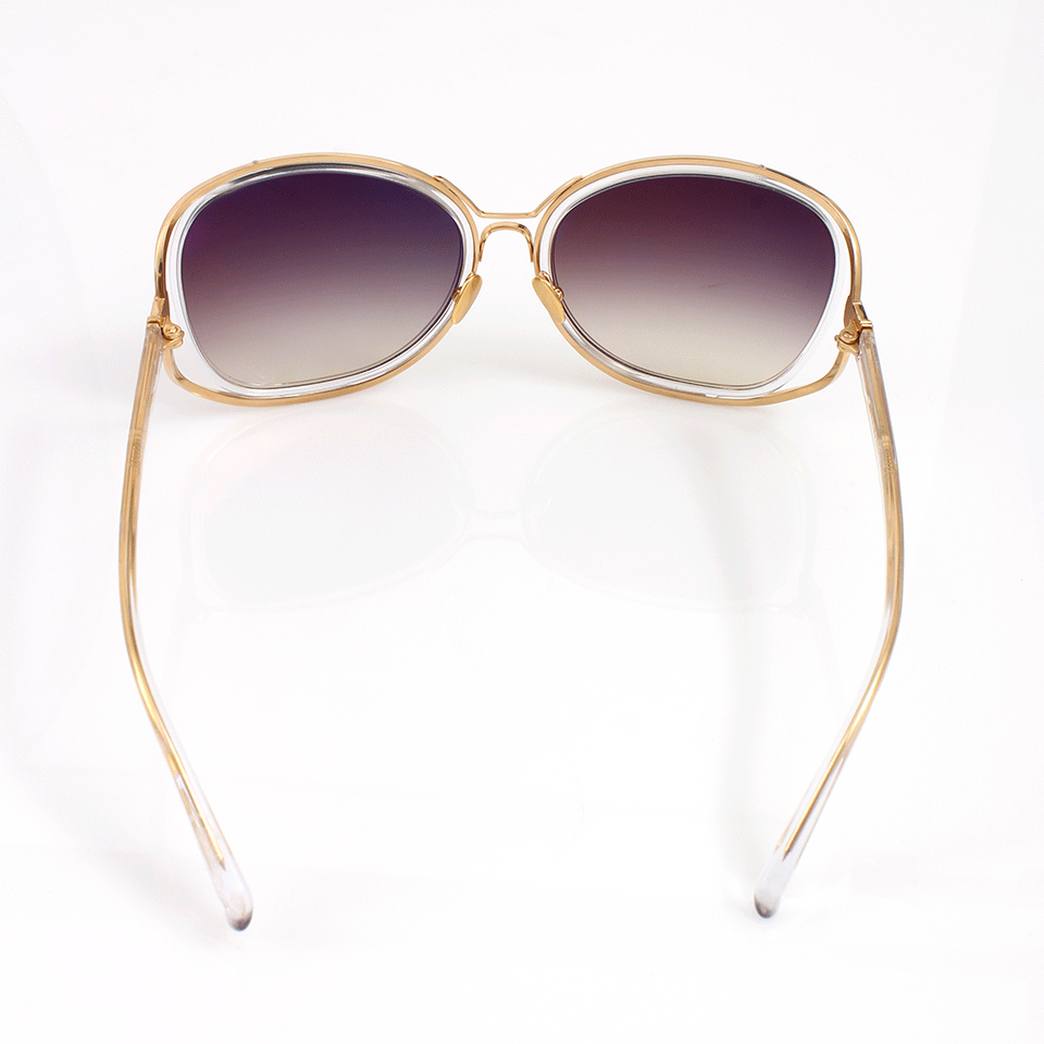 LINDA FARROW-Square Oversized Sunglasses-CLEAR