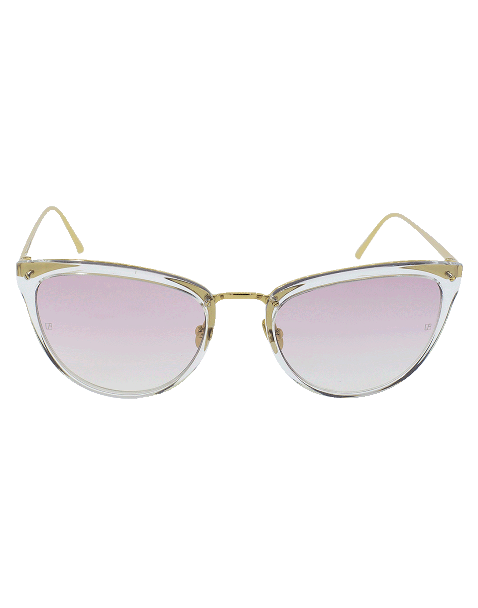 LINDA FARROW-Cat Eye Sunglasses-CLR/PNK