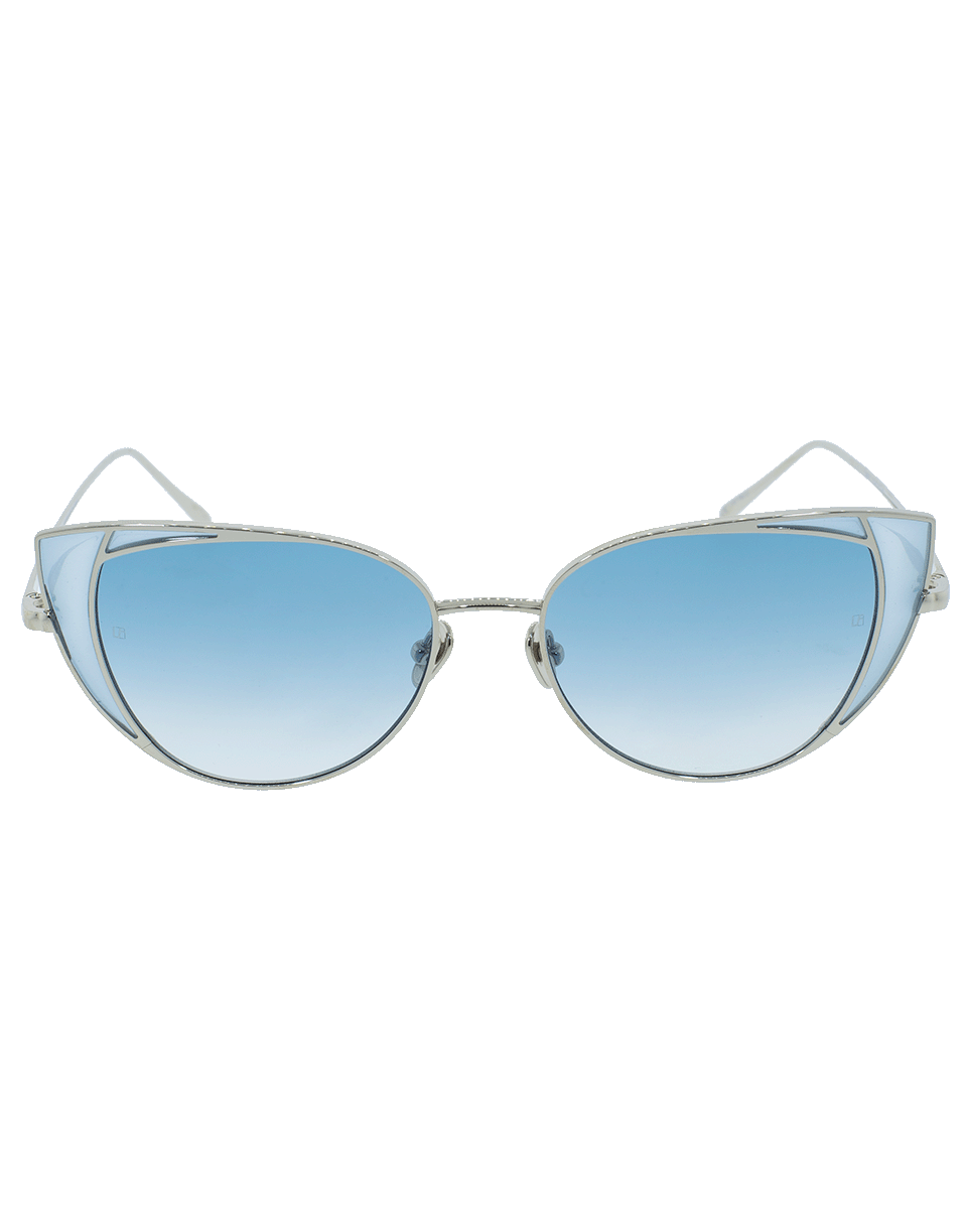 LINDA FARROW-Des Voeux Sunglasses-GLD/BLUE