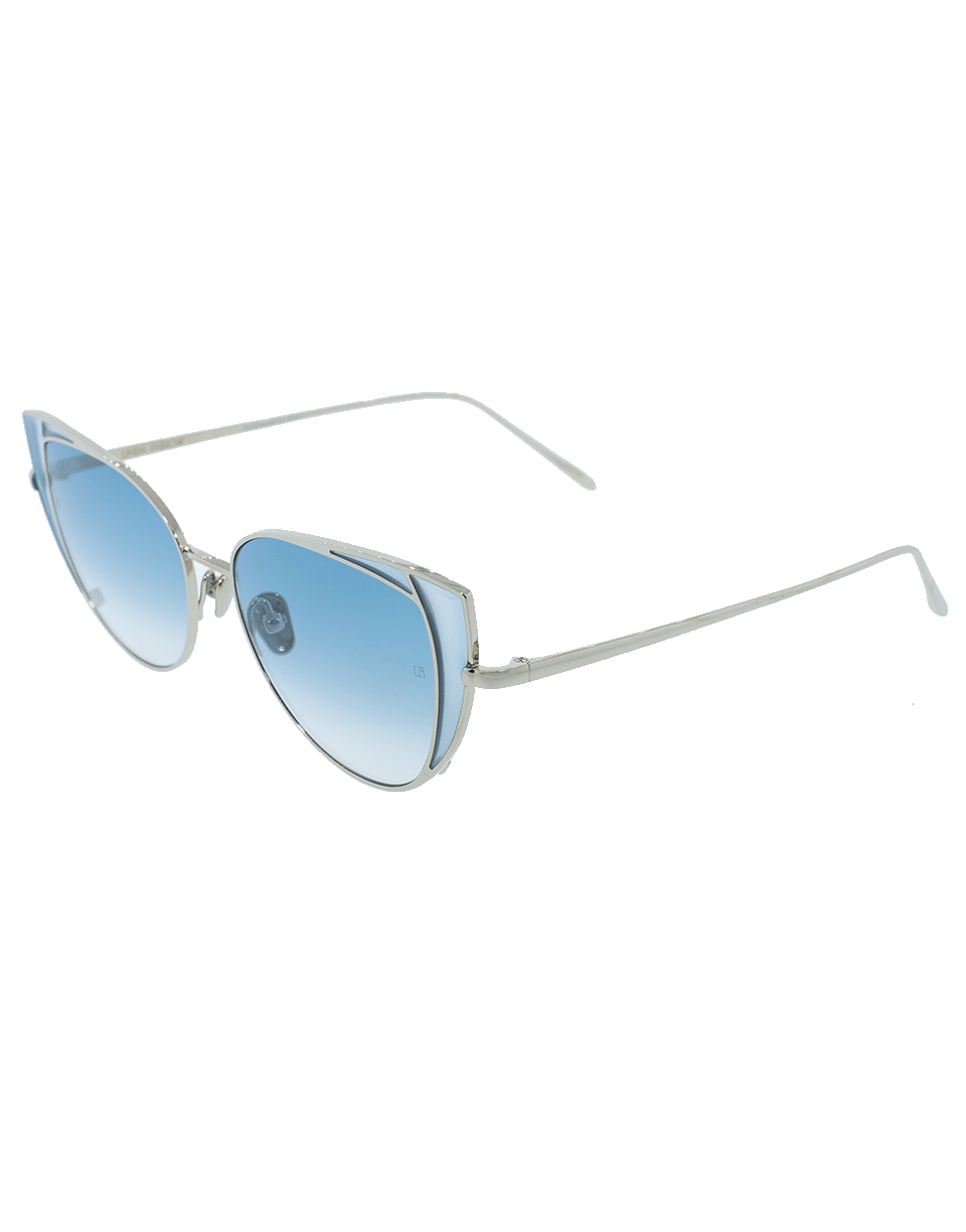 LINDA FARROW-Des Voeux Sunglasses-GLD/BLUE