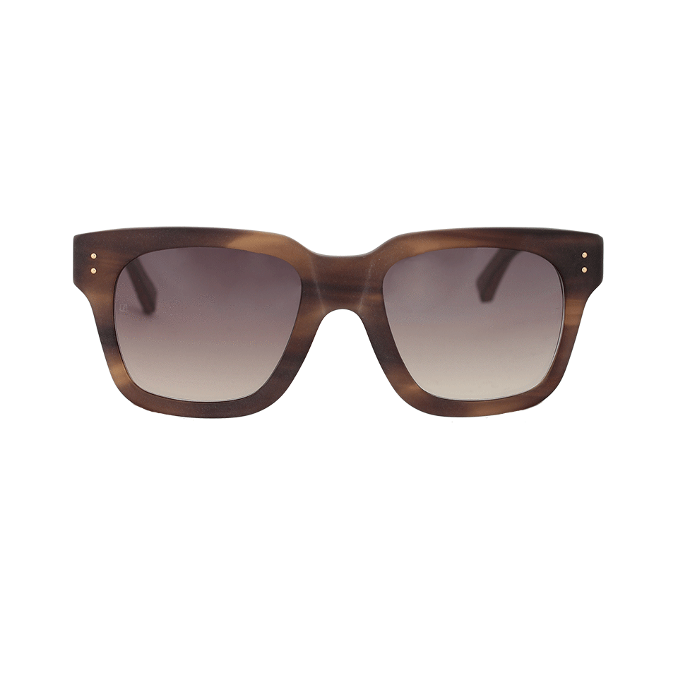 LINDA FARROW-Square Horn Sunglasses-HORN