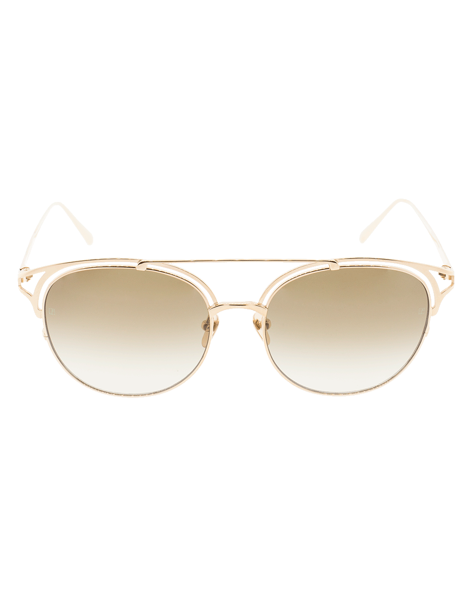 LINDA FARROW-Brow Bar Sunglasses-RG/MOCHA