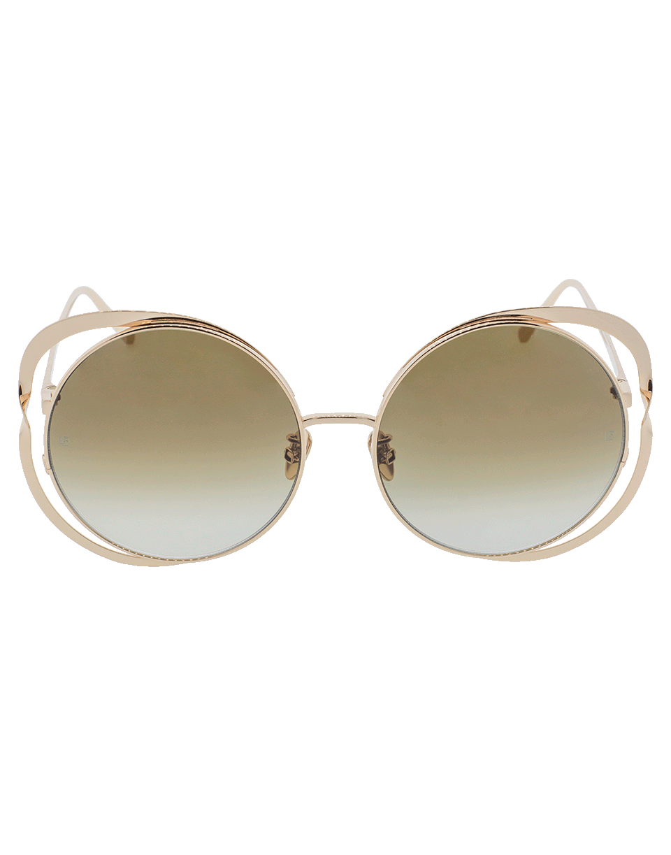 LINDA FARROW-Mocha Gradient Sunglasses-ROSE GOLD