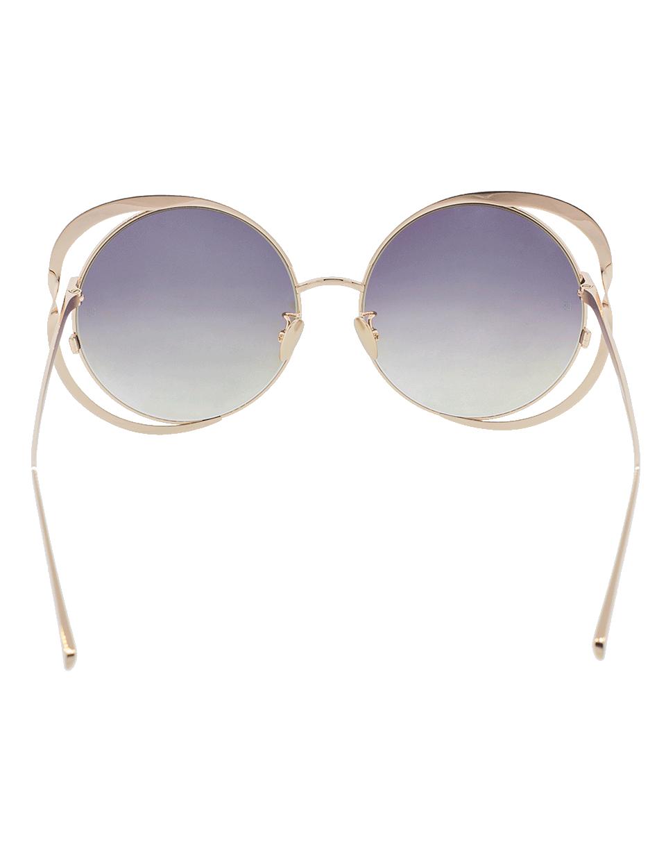 LINDA FARROW-Mocha Gradient Sunglasses-ROSE GOLD