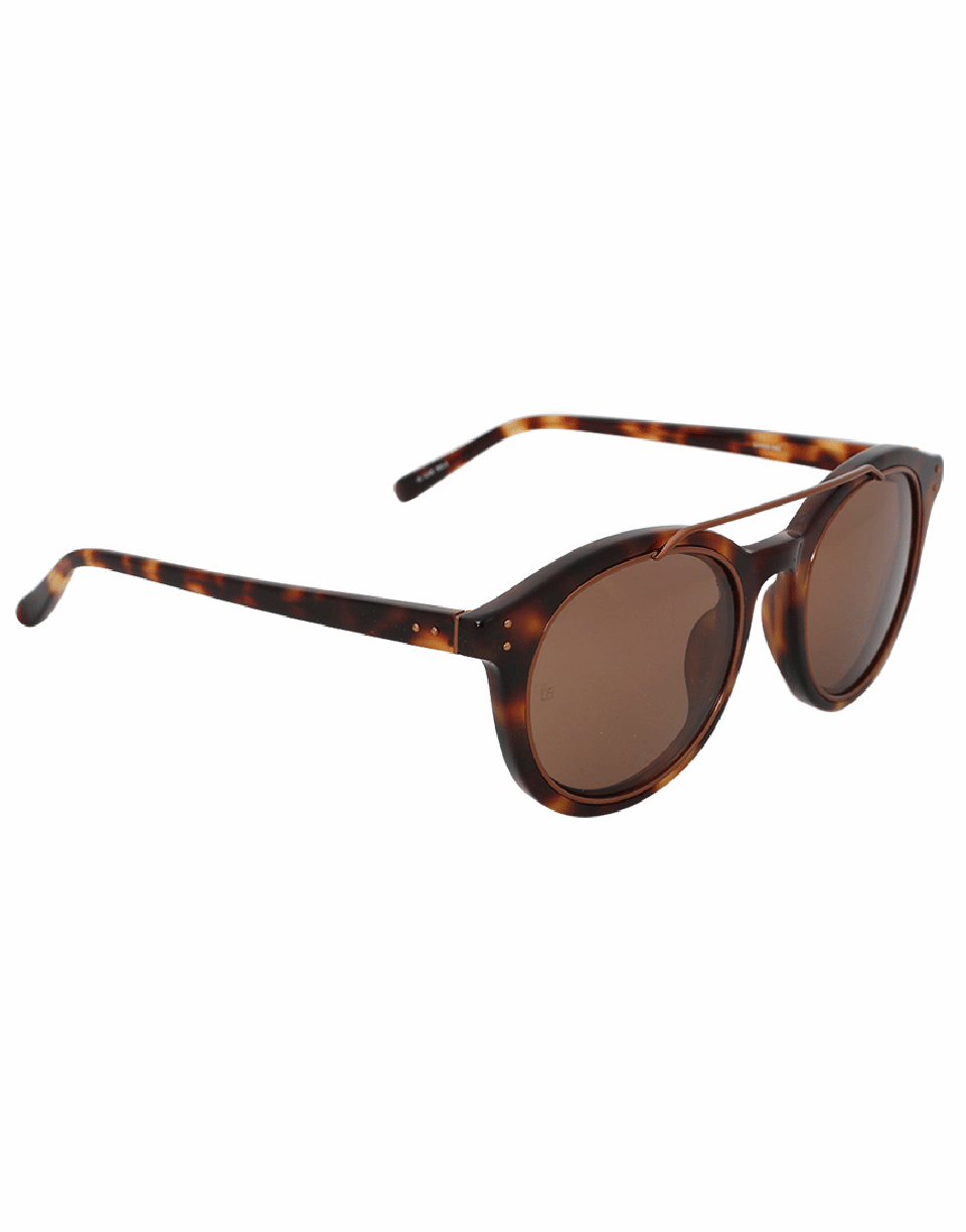 LINDA FARROW-Oval Browbar Sunglasses-TSHELL