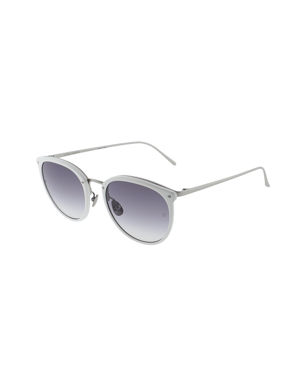LINDA FARROW-White Framed Sunglasses-WHITE
