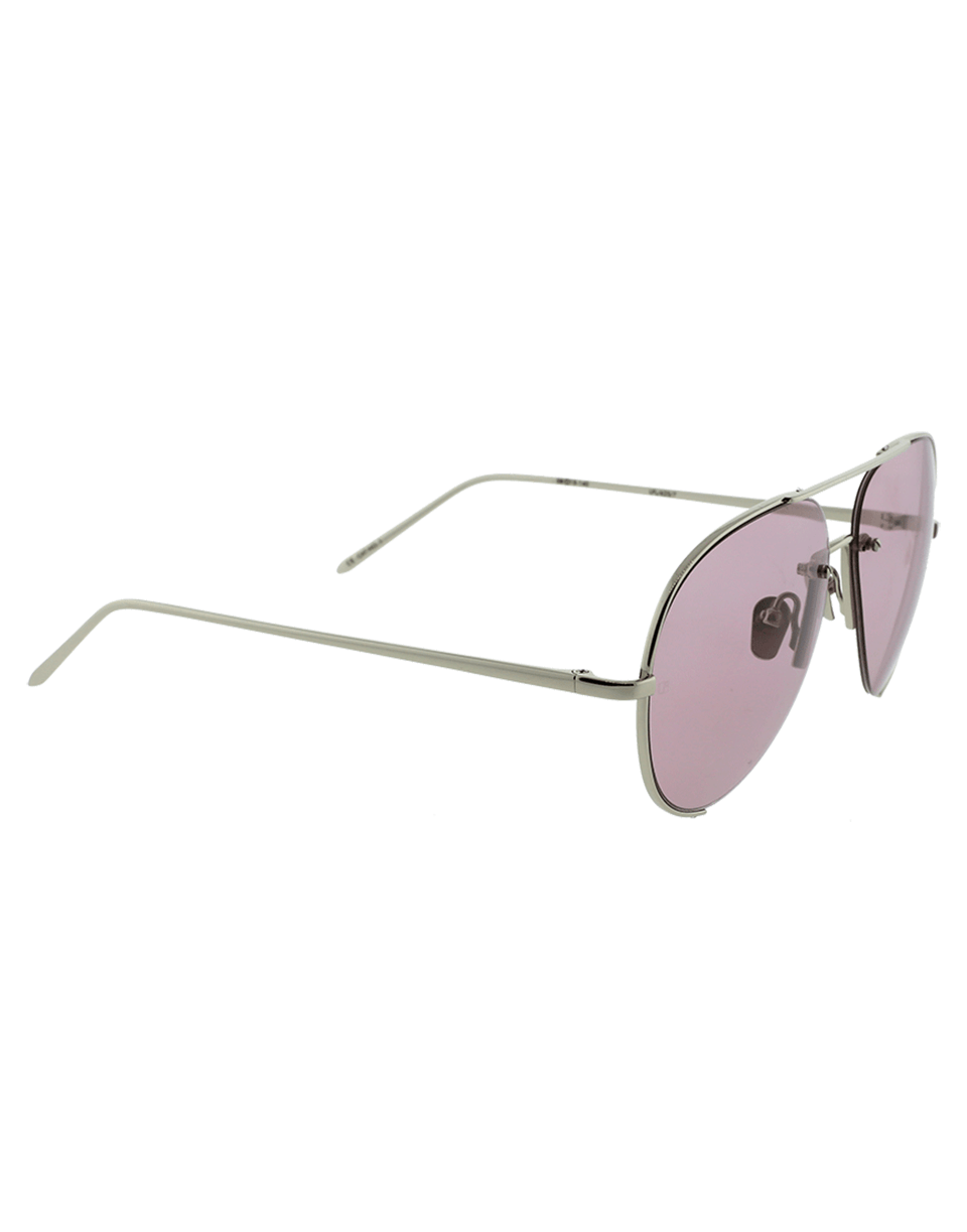 LINDA FARROW-Purple Metal Sunglasses-WHT GOLD