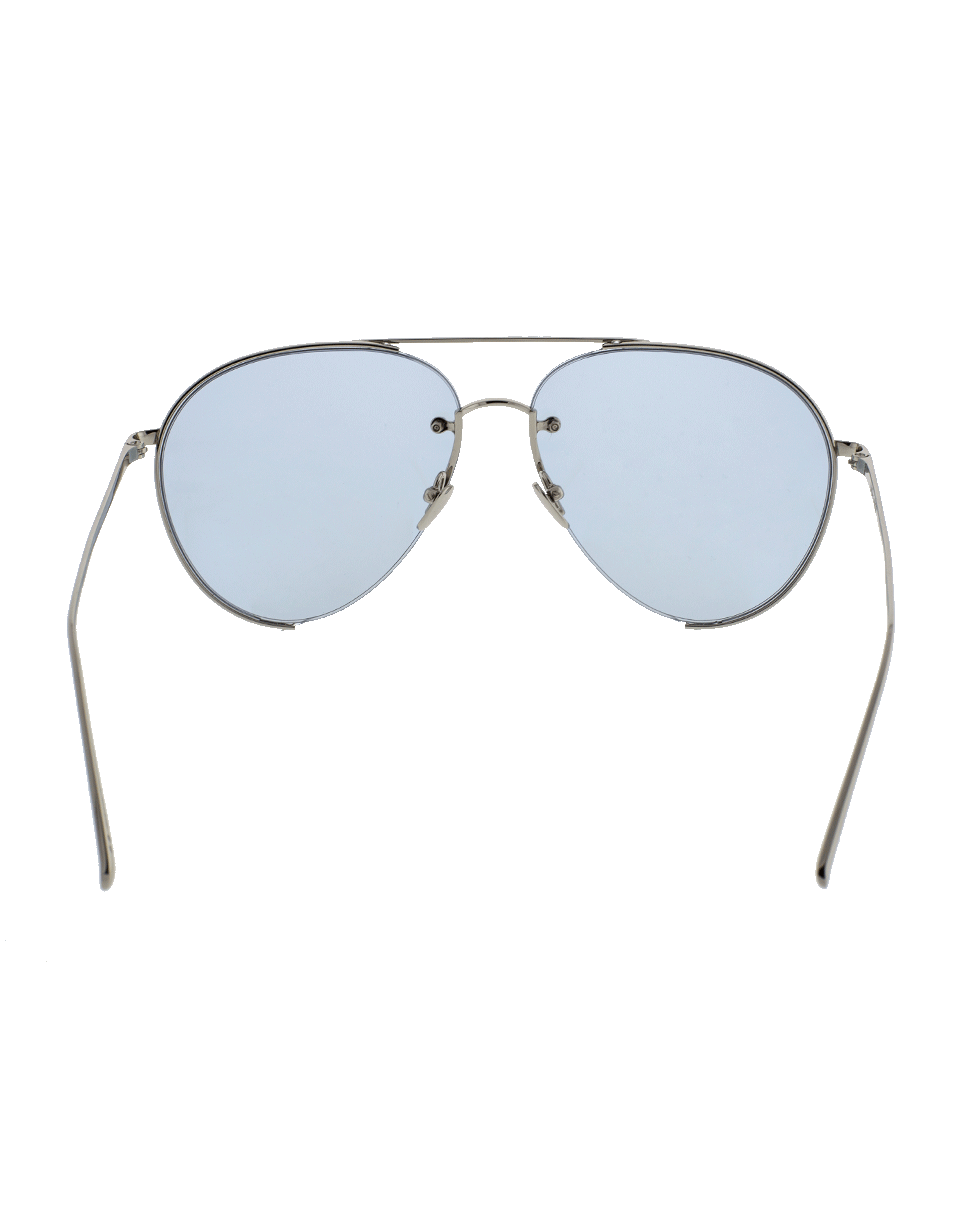 LINDA FARROW-Sky Blue Metal Sunglasses-WHT GOLD