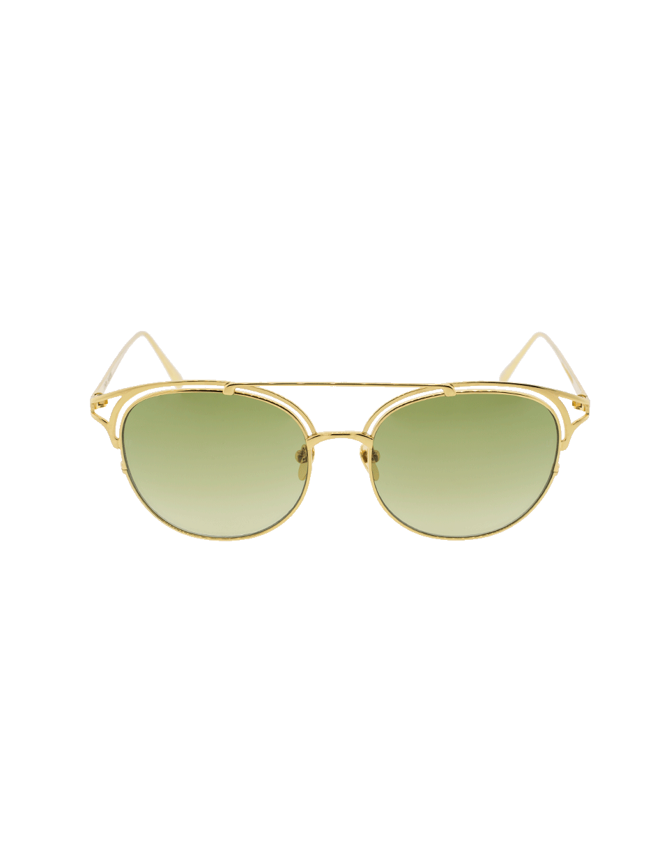 LINDA FARROW-Brow Bar Sunglasses-YLLW/GRN
