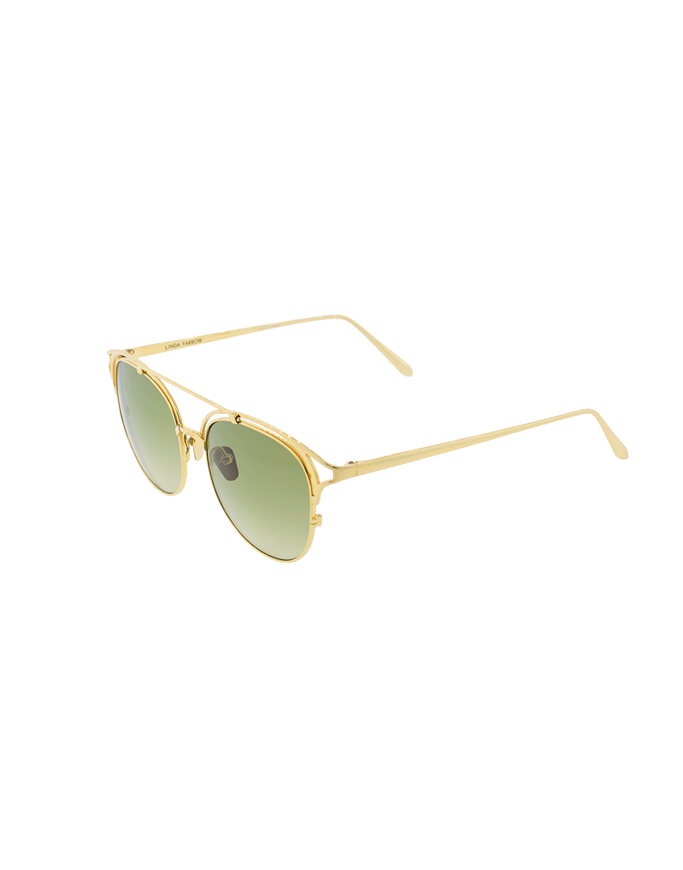 LINDA FARROW-Brow Bar Sunglasses-YLLW/GRN