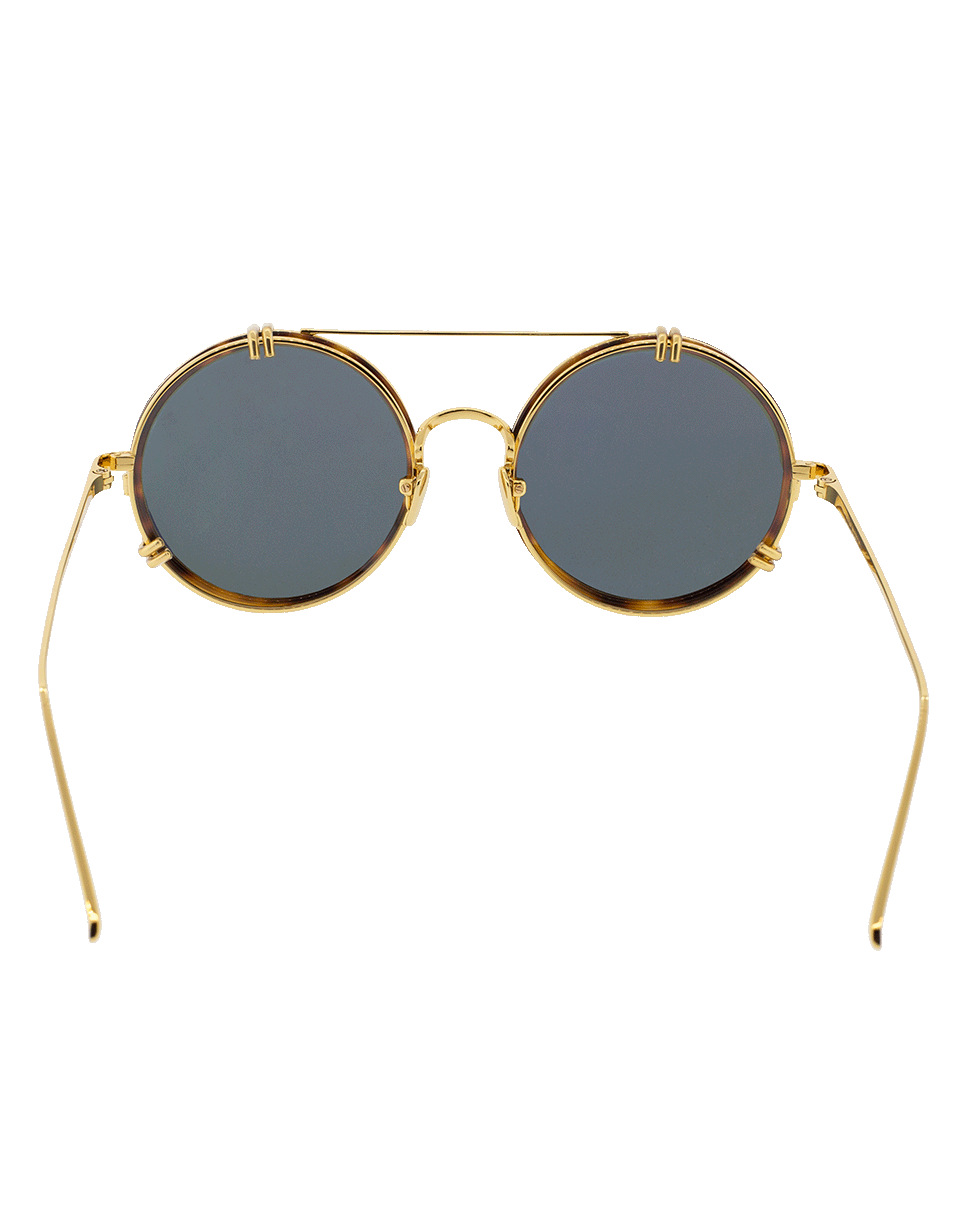 LINDA FARROW-T-Shell Round Sunglasses-YLLW/GRN
