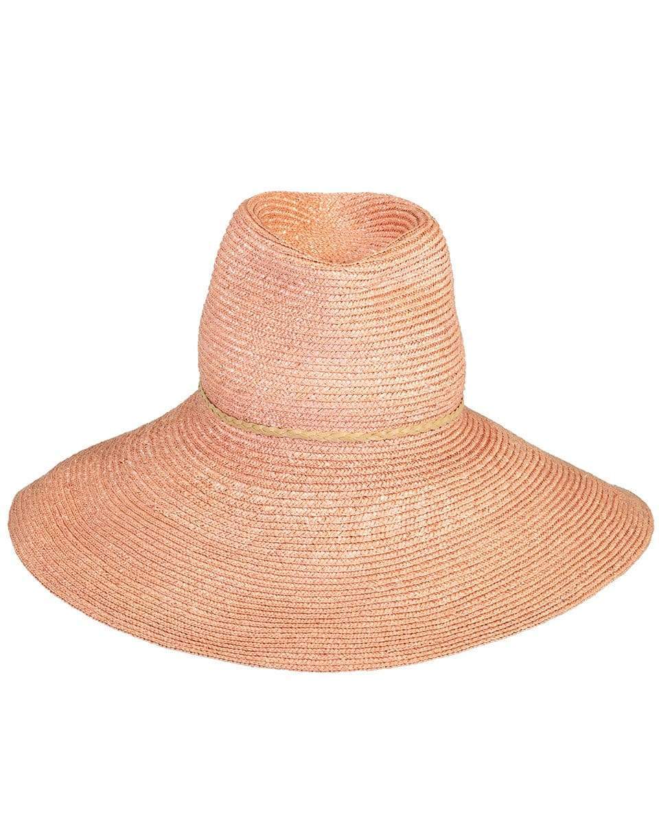 LISA BATTAGLIA-Pink High Brim Straw Hat-