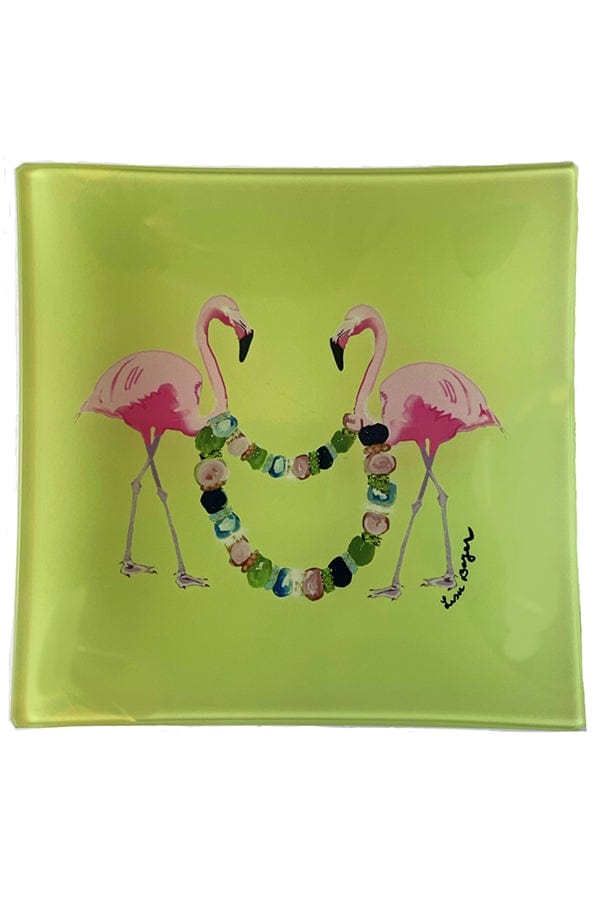 LISA BAYER-Flamingoes Trinket Tray-FLAMINGO