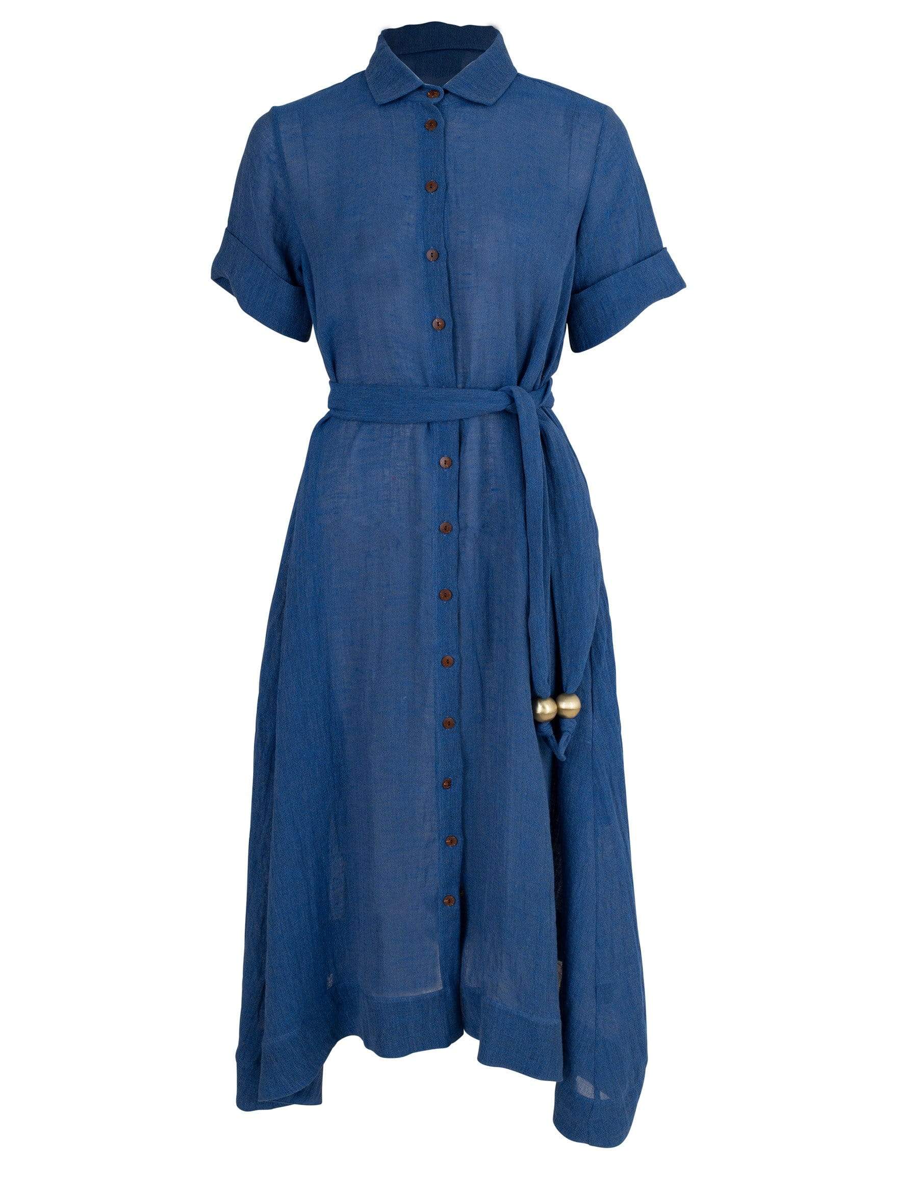 LISA MARIE FERNANDEZ-Moroccan Blue Shirt Dress-