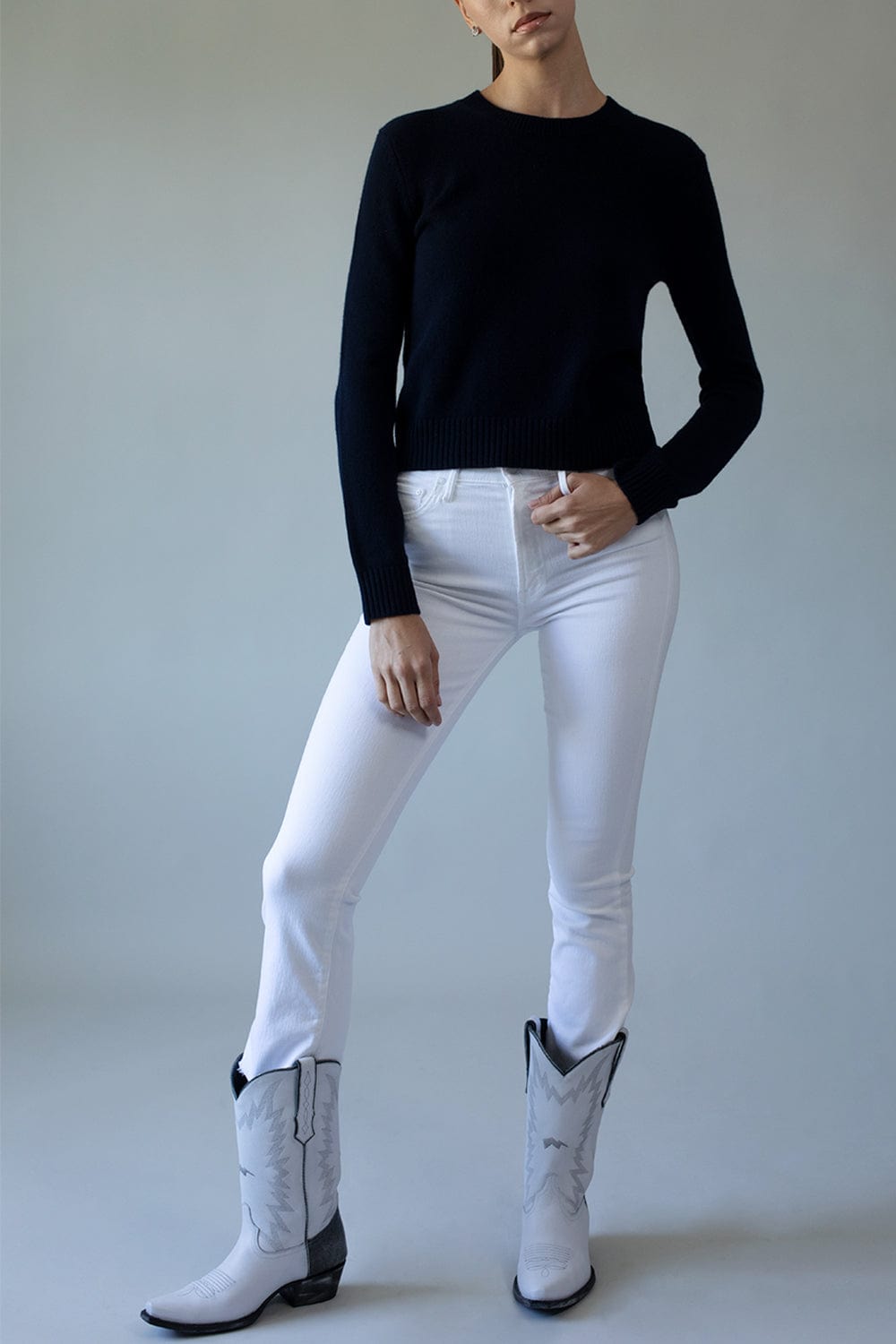 LISA YANG-Mable Sweater - Navy-