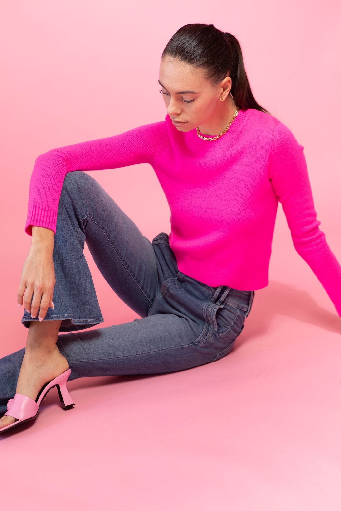 LISA YANG-Mable Sweater - Neon Pink-