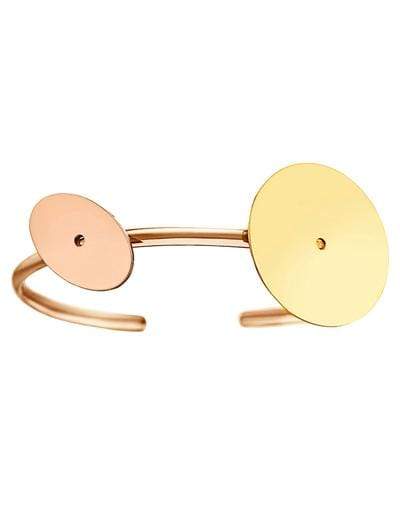 LITO-Gold Disc Cuff Bracelet-ROSE GOLD