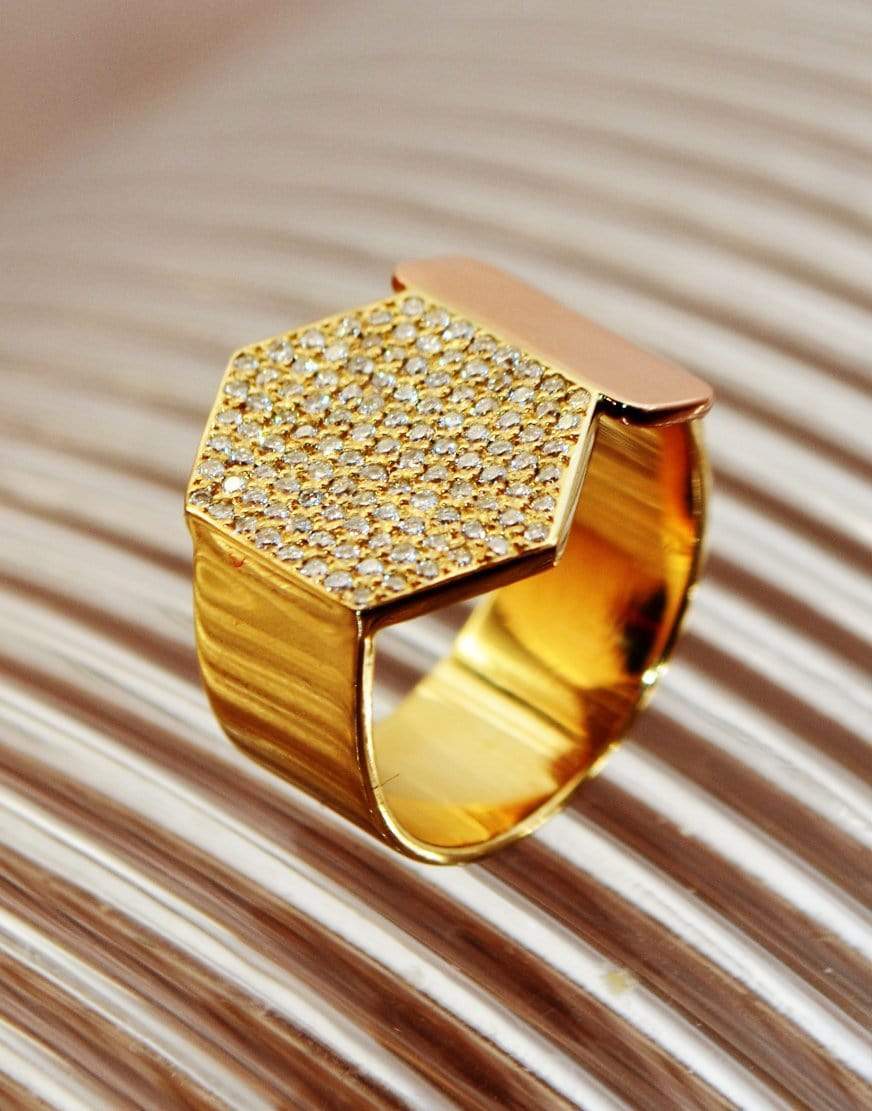 LITO-Diamond Pave Mix Shape Ring-YELLOW GOLD