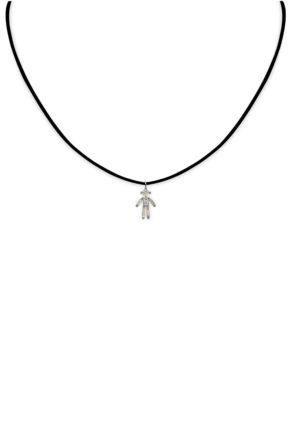 LITTLE ONES-Baguette Boy Thread Necklace-WHITE GOLD