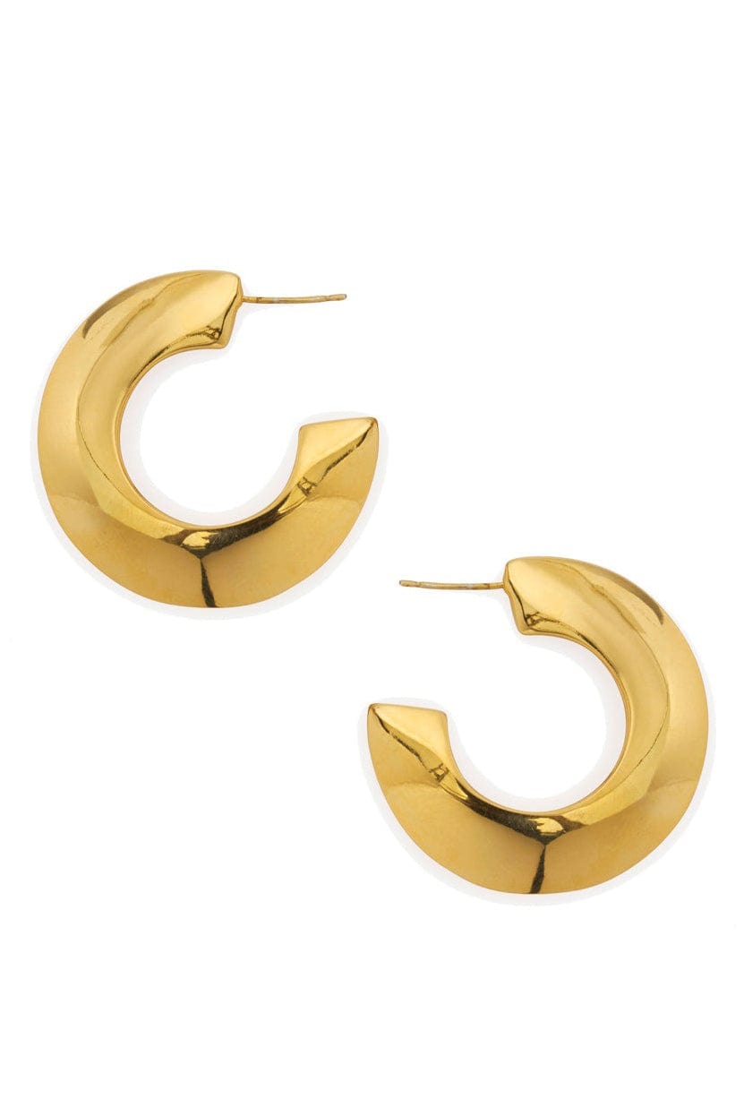 LIZZIE FORTUNATO-Gold Saucer Hoops-GOLD