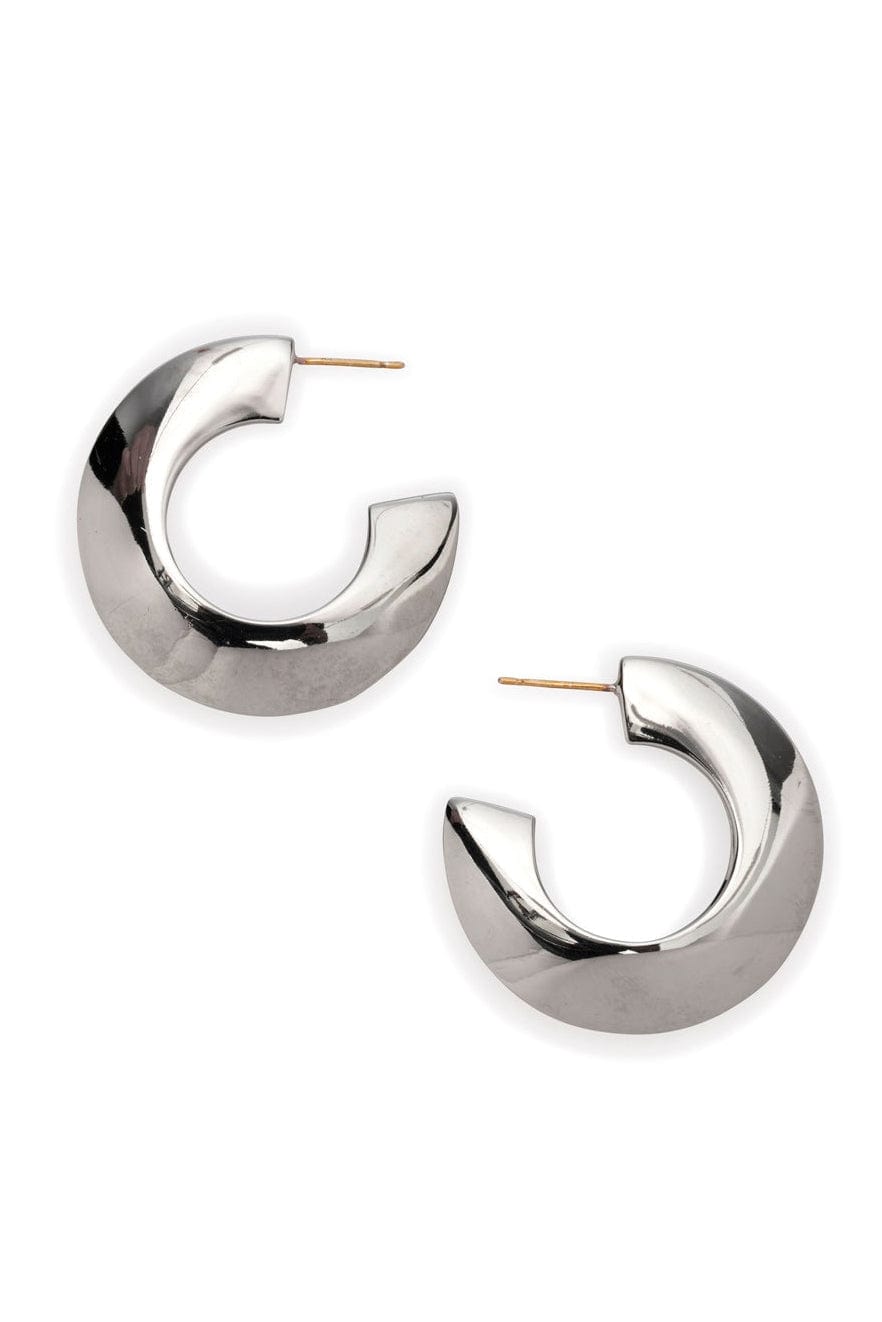 LIZZIE FORTUNATO-Silver Saucer Hoops-SILVER