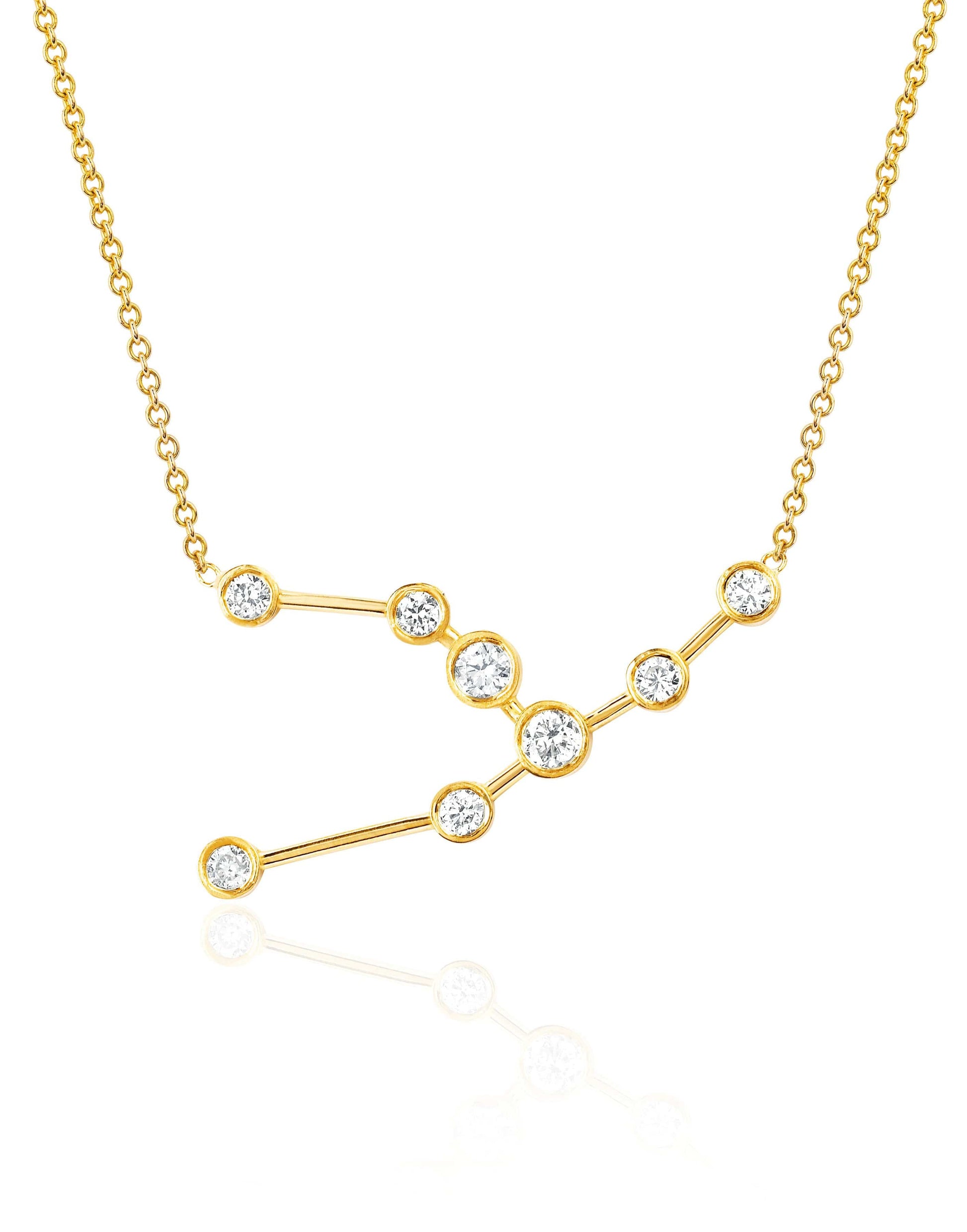 LOGAN HOLLOWELL-Diamond Taurus Constellation Necklace-YELLOW GOLD