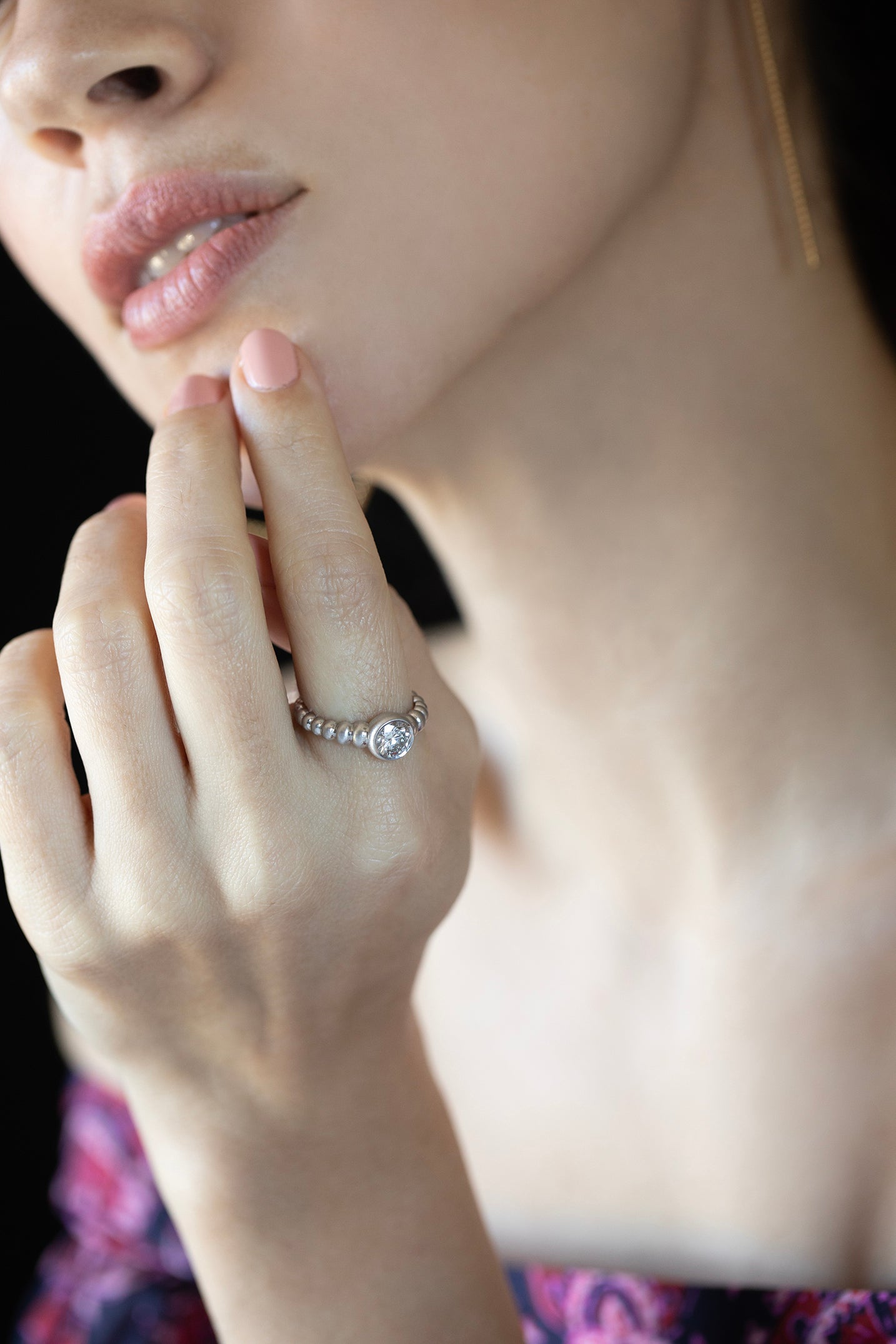 LOLA FENHIRST-Diamond Solitaire Ring-WHITE GOLD