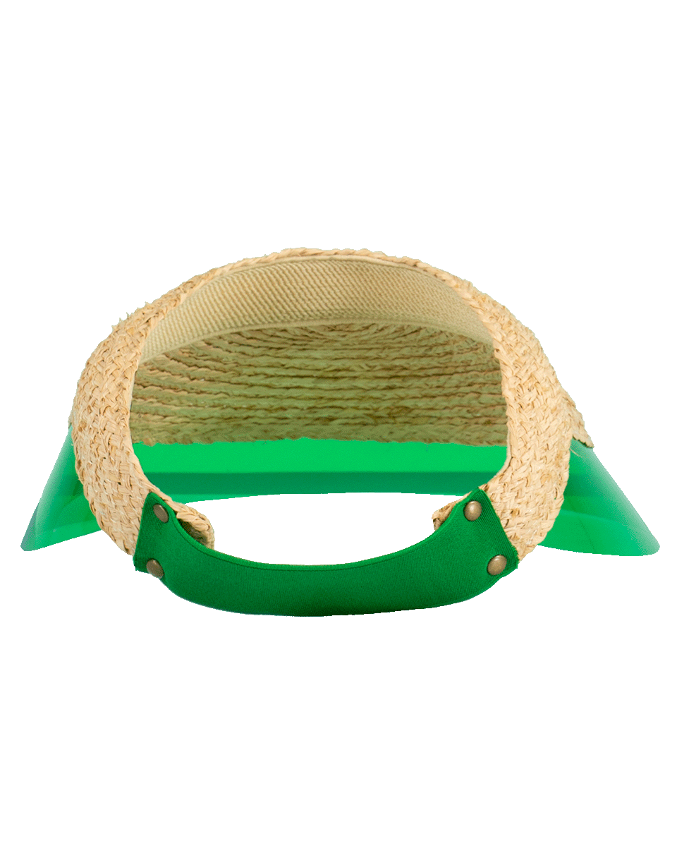 LOLA HATS-Raffia Visor Hat-GREEN