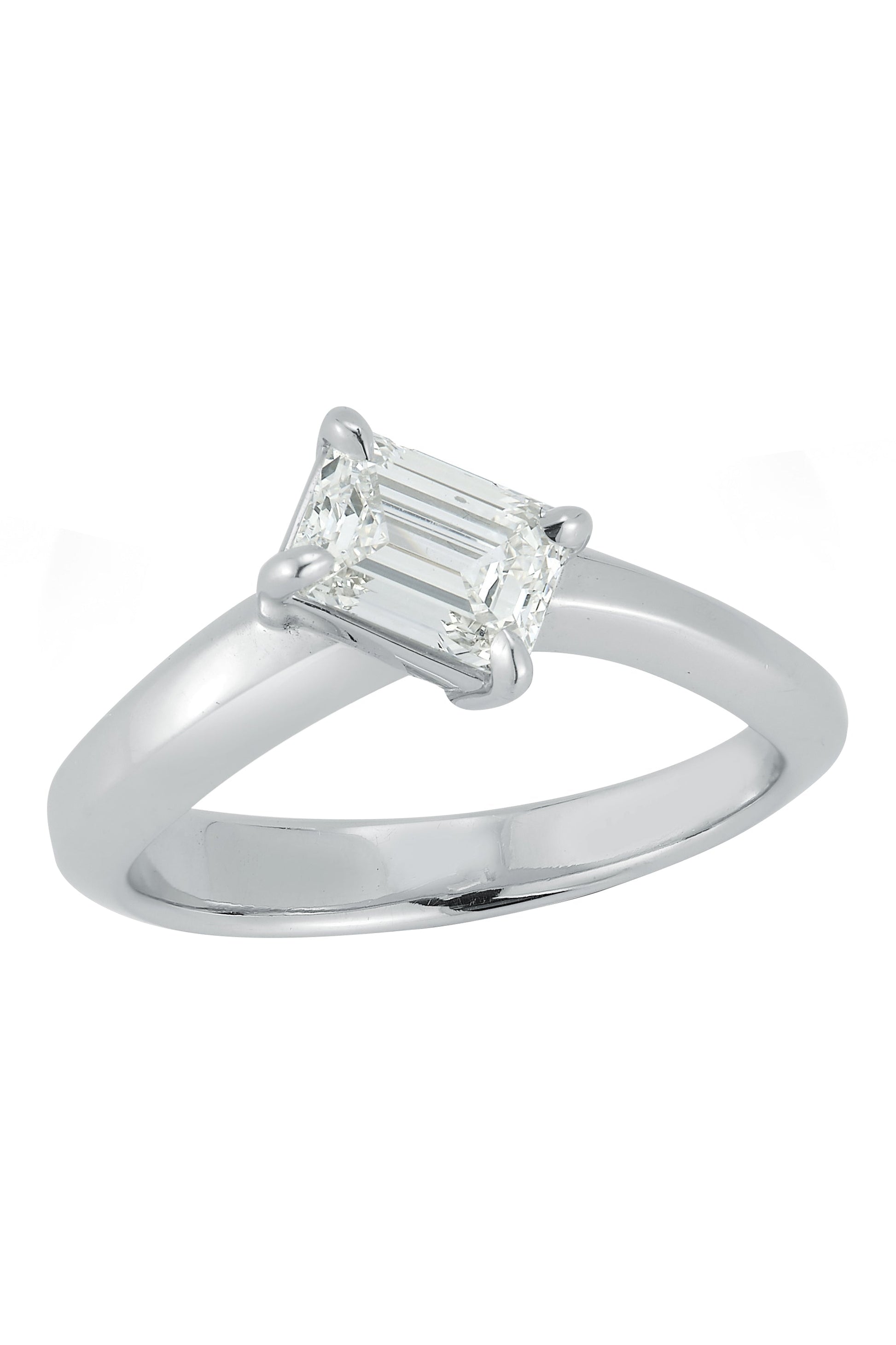 LORRAINE WEST-Wave 2 Emerald Cut Diamond Ring-PLATINUM