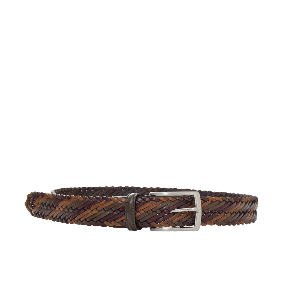 LUCIANO BARBERA-Tonal Woven Leather Belt-