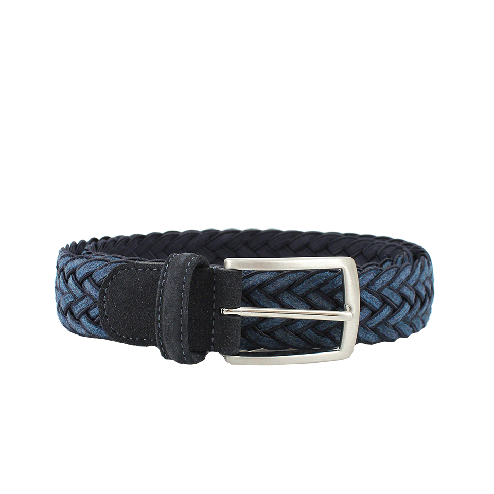LUCIANO BARBERA-Woven Knit And Suede Belt-
