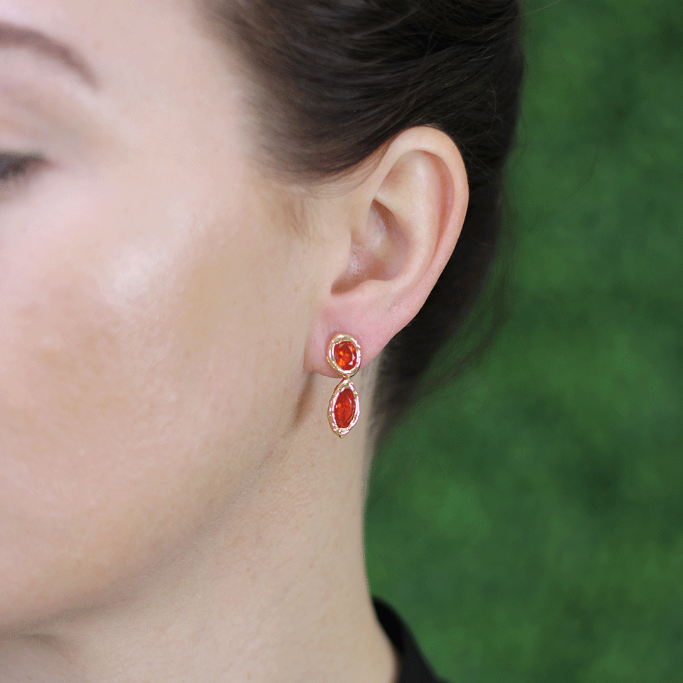 Fire Opal Drop Earrings JEWELRYFINE JEWELEARRING LUCIFER VIR HONESTUS   