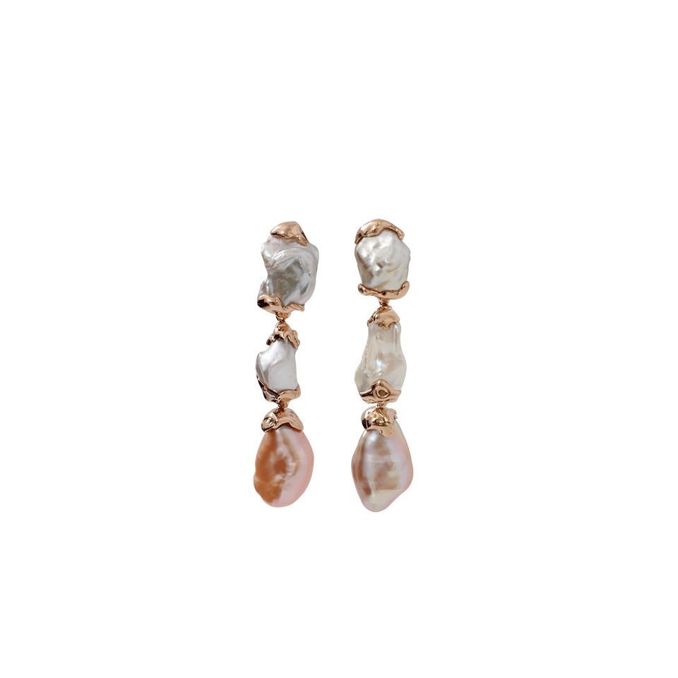 LUCIFER VIR HONESTUS-Freshwater Pearl Drop Earrings-ROSE GOLD