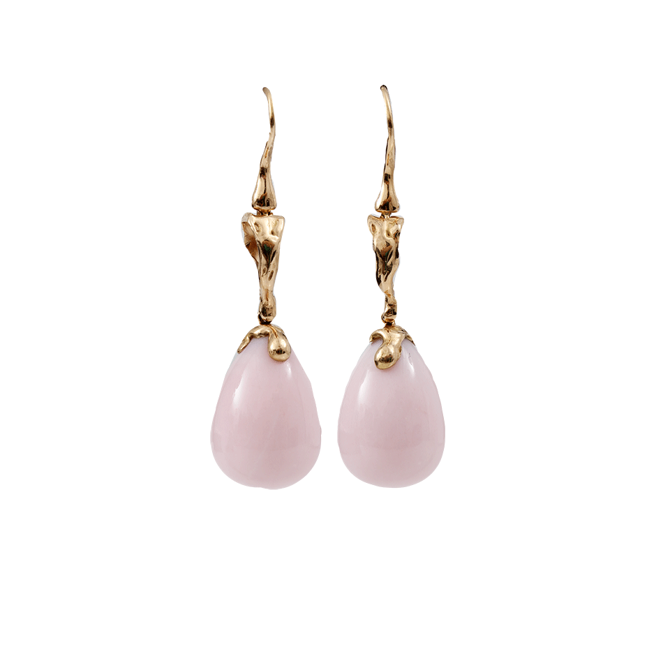 LUCIFER VIR HONESTUS-Pink Opal Drop Earrings-ROSE GOLD