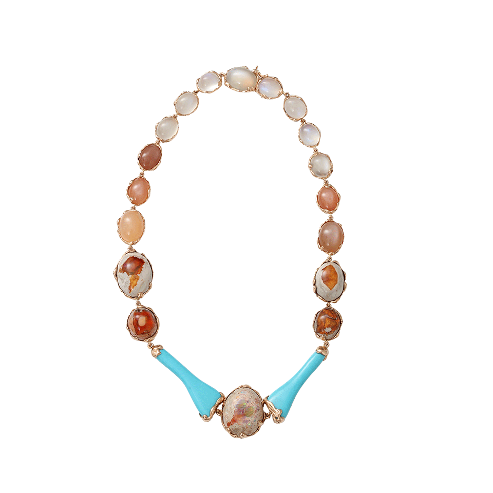 LUCIFER VIR HONESTUS-Fire Opal Necklace-ROSE GOLD