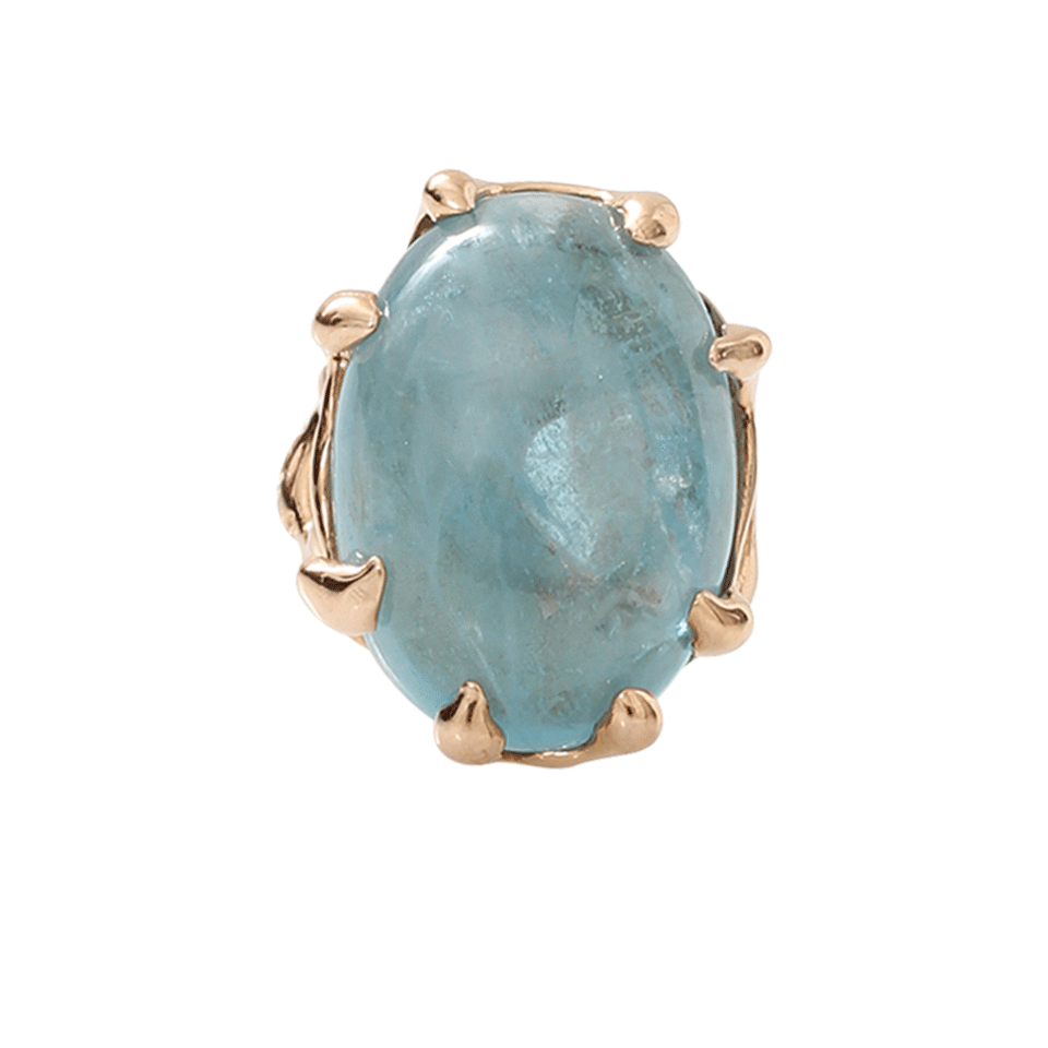 LUCIFER VIR HONESTUS-Aquamarine Chicco Ring-ROSE GOLD