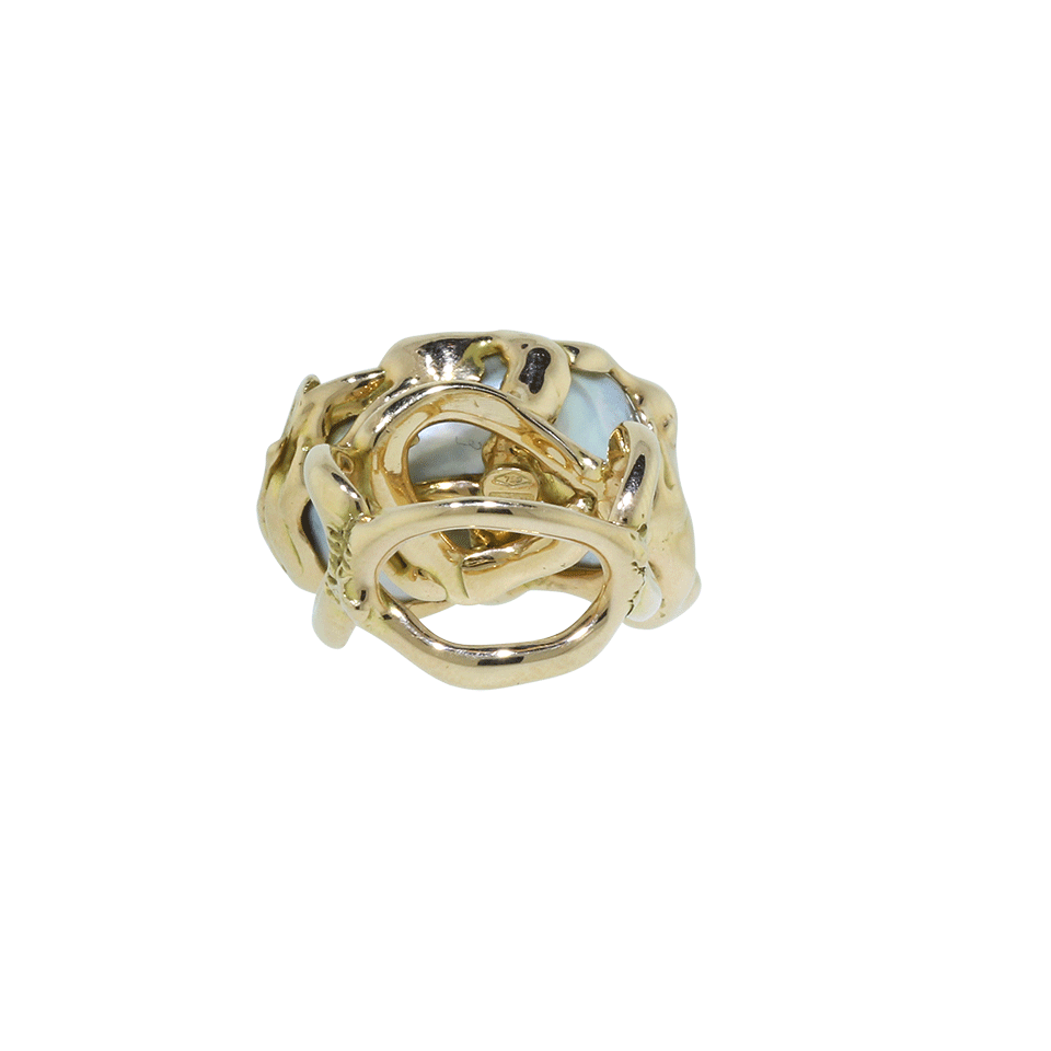 LUCIFER VIR HONESTUS-Reticolo Pearl Ring-ROSE GOLD