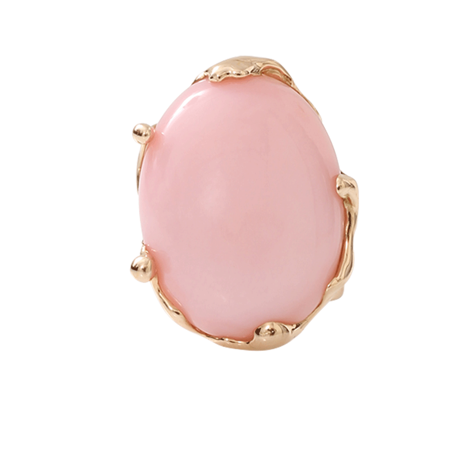 LUCIFER VIR HONESTUS-Pink Opal Chicco Ring-ROSE GOLD