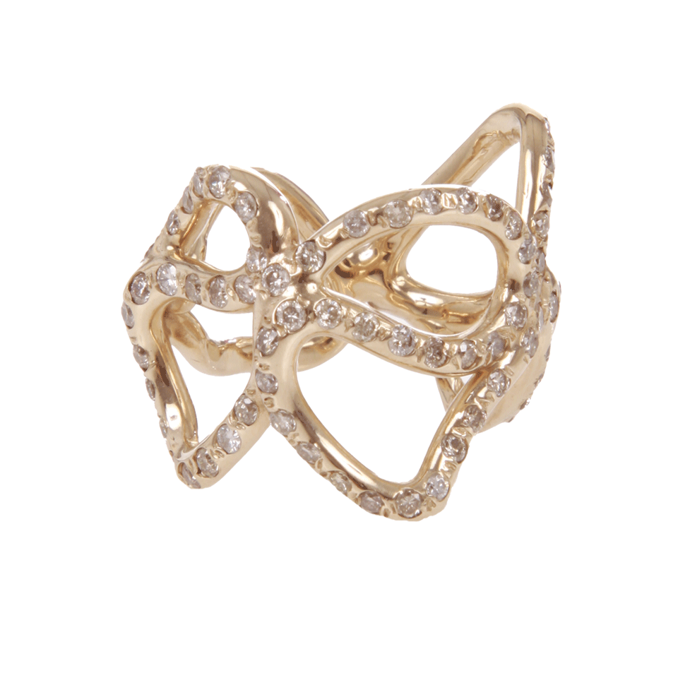 LUCIFER VIR HONESTUS-Reticolo Diamond Ring-WHT GOLD